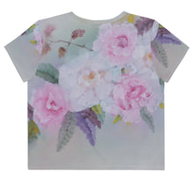 Load image into Gallery viewer, Vintage Rose Pink All-Over Print Crop Tee
