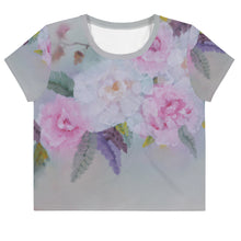 Load image into Gallery viewer, Vintage Rose Pink All-Over Print Crop Tee
