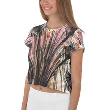 Load image into Gallery viewer, Pink Fern All-Over Print Crop Tee

