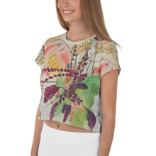 Load image into Gallery viewer, Peach Tulips All-Over Print Crop Tee
