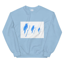 Charger l&#39;image dans la galerie, White and blue watercolour bird sweatshirt
